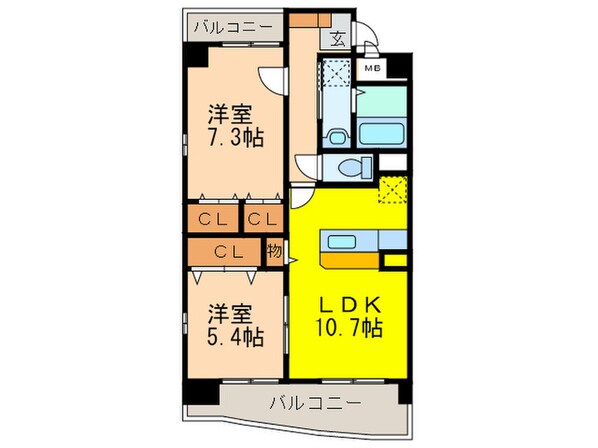 キャトルセゾン代官町の物件間取画像